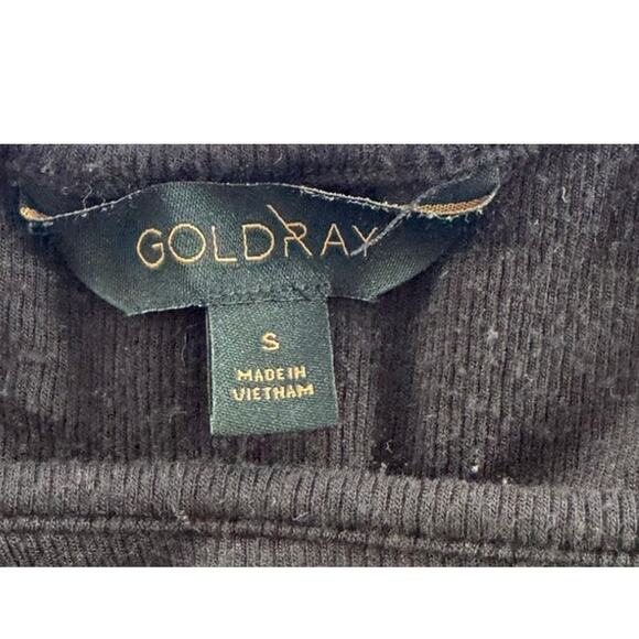 GOLDRAY Garima Black Asymmetric Cutout Cold Shoulder Top Small - Picture 5 of 8